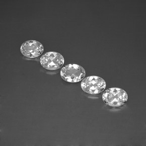 캐럿 천연 화이트 토파즈 보석, 타원형 컷, 8.1×6.1 mm, VVS-VS