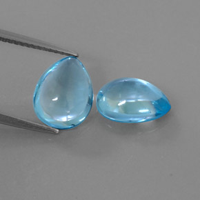 캐럿 천연 스위스 블루 토파즈 보석, 배 모양, 10.7×8.2 mm, 투명한