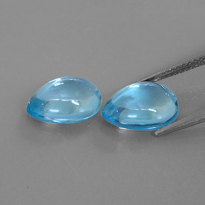 캐럿 천연 스위스 블루 토파즈 보석, 배 모양, 10.7×8.2 mm, 투명한