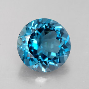 2.33캐럿 천연 런던 블루 토파즈, 라운드 컷, 8.14 mm, VVS-VS