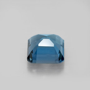 3.24캐럿 천연 런던 블루 토파즈, 에메랄드 컷, 8×8 mm, VVS-VS