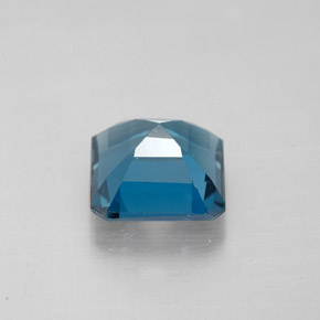2.83캐럿 천연 런던 블루 토파즈, 에메랄드 컷, 8×7.9 mm, VVS-VS