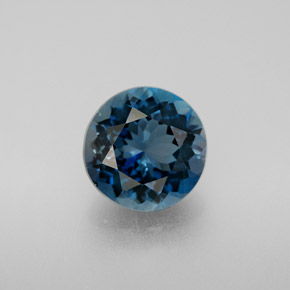 2.94캐럿 천연 런던 블루 토파즈, 라운드 컷, 8.78 mm, VVS-VS