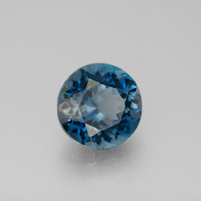 2.94캐럿 천연 런던 블루 토파즈, 라운드 컷, 8.78 mm, VVS-VS