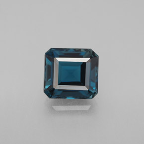 2.49캐럿 천연 런던 블루 토파즈, 에메랄드 컷, 7.8×7.2 mm, VVS-VS