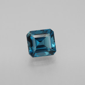 2.14캐럿 천연 런던 블루 토파즈, 에메랄드 컷, 6.9×6.5 mm, VVS-VS