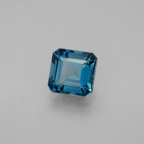 1.93캐럿 천연 런던 블루 토파즈, 에메랄드 컷, 6.9×6.8 mm, VS