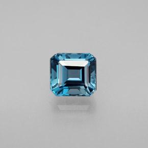1.85캐럿 천연 런던 블루 토파즈, 에메랄드 컷, 6.5×6 mm, VVS-VS