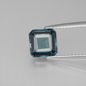 1.83캐럿 천연 런던 블루 토파즈, 에메랄드 컷, 6.9×6.8 mm, VVS-VS