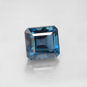 2.63캐럿 천연 런던 블루 토파즈, 에메랄드 컷, 7.3×7 mm, VVS-VS