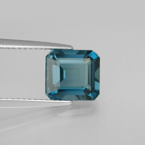 2.71캐럿 천연 런던 블루 토파즈, 에메랄드 컷, 8.2×7.6 mm, VVS-VS