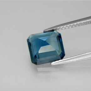 2.80캐럿 천연 런던 블루 토파즈, 에메랄드 컷, 8.3×8.1 mm, VVS-VS