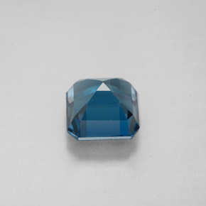 2.20캐럿 천연 런던 블루 토파즈, 에메랄드 컷, 6.9×6.9 mm, VVS
