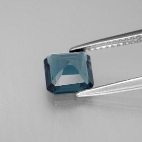 1.72캐럿 천연 런던 블루 토파즈, 에메랄드 컷, 6.9×6.7 mm, VVS-VS