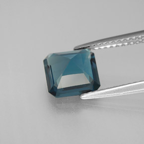 2.10캐럿 천연 런던 블루 토파즈, 에메랄드 컷, 7.3×7.3 mm, VVS-VS