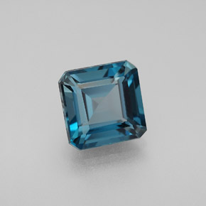 2.95캐럿 천연 런던 블루 토파즈, 에메랄드 컷, 7.9×7.8 mm, VVS-VS