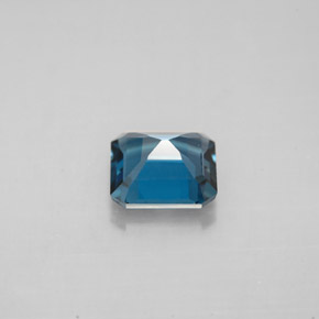 1.60캐럿 천연 런던 블루 토파즈, 에메랄드 컷, 7×6.6 mm, VVS-VS