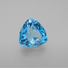 3.39캐럿 천연 스위스 블루 토파즈, 트릴리언, 9.1×9.1 mm, VVS-VS