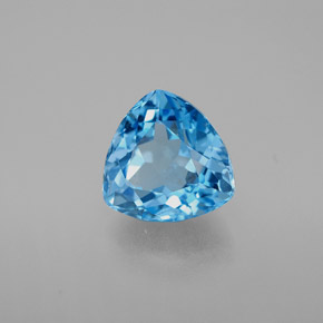 3.65캐럿 천연 스위스 블루 토파즈, 트릴리언, 9.1×8.9 mm, VS