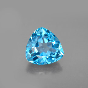 3.36캐럿 천연 스위스 블루 토파즈, 트릴리언, 9.2×9.1 mm, VVS-VS