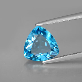 2.70캐럿 천연 스위스 블루 토파즈, 트릴리언, 9.1×8.9 mm, VS