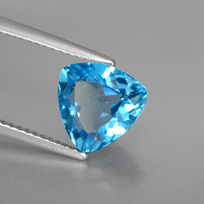 2.70캐럿 천연 스위스 블루 토파즈, 트릴리언, 9.1×8.9 mm, VS