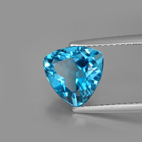 2.99캐럿 천연 스위스 블루 토파즈, 트릴리언, 9.1×8.9 mm, VVS-VS