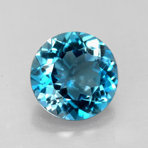 2.26캐럿 천연 런던 블루 토파즈, 라운드 컷, 8.12 mm, VS