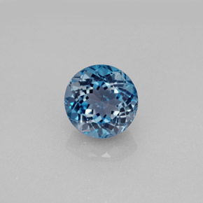2.70캐럿 천연 런던 블루 토파즈, 라운드 컷, 8.10 mm, VVS-VS