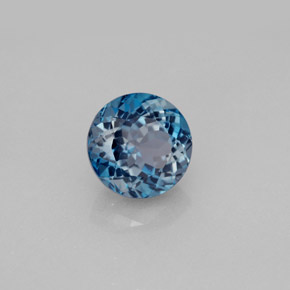 2.70캐럿 천연 런던 블루 토파즈, 라운드 컷, 8.10 mm, VVS-VS