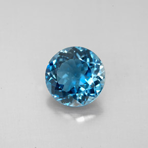 2.52캐럿 천연 런던 블루 토파즈, 라운드 컷, 8.17 mm, VVS-VS