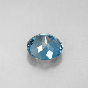 2.52캐럿 천연 런던 블루 토파즈, 라운드 컷, 8.17 mm, VVS-VS