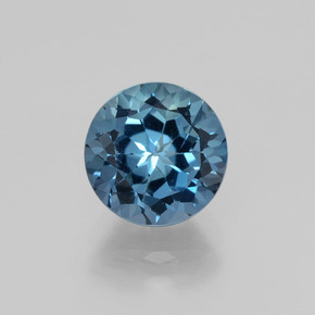 2.65캐럿 천연 런던 블루 토파즈, 라운드 컷, 8.03 mm, VVS-VS