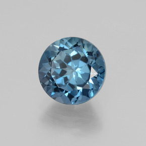 2.65캐럿 천연 런던 블루 토파즈, 라운드 컷, 8.03 mm, VVS-VS