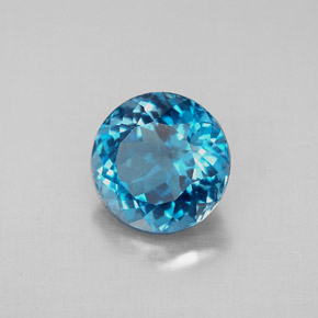 2.72캐럿 천연 런던 블루 토파즈, 라운드 컷, 8.13 mm, VS