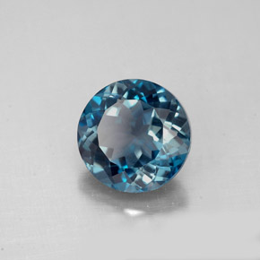 2.34캐럿 천연 런던 블루 토파즈, 라운드 컷, 8.06 mm, VS