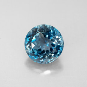 2.70캐럿 천연 런던 블루 토파즈, 라운드 컷, 8.13 mm, VS