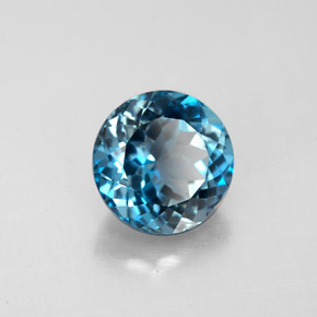 2.70캐럿 천연 런던 블루 토파즈, 라운드 컷, 8.13 mm, VS