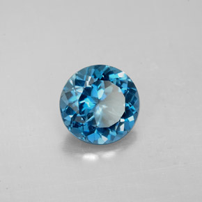 2.25캐럿 천연 런던 블루 토파즈, 라운드 컷, 8.14 mm, VS