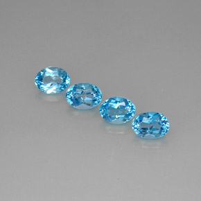 캐럿 천연 스위스 블루 토파즈 보석, 타원형 컷, 7.8×6 mm, VVS-VS