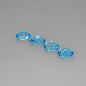 캐럿 천연 스위스 블루 토파즈 보석, 타원형 컷, 7.8×6 mm, VVS-VS