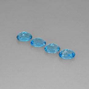 캐럿 천연 스위스 블루 토파즈 보석, 타원형 컷, 7.8×6.1 mm, VVS-VS