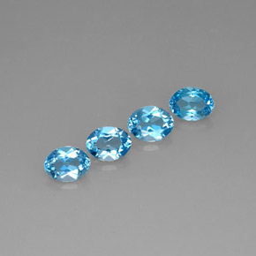 캐럿 천연 스위스 블루 토파즈 보석, 타원형 컷, 7.9×6 mm, VVS-VS