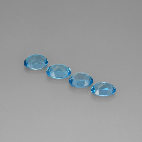 캐럿 천연 스위스 블루 토파즈 보석, 타원형 컷, 7.9×6 mm, VVS-VS