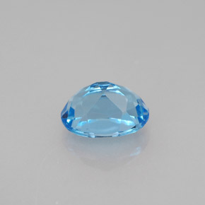 1.74캐럿 천연 스위스 블루 토파즈, 타원형 컷, 7.9×5.9 mm, VVS-VS
