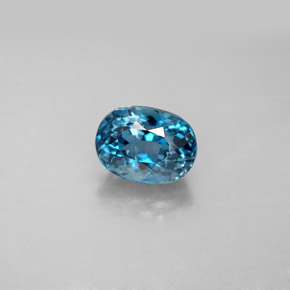 1.91캐럿 천연 런던 블루 토파즈, 타원형 컷, 7.8×5.8 mm, VVS-VS