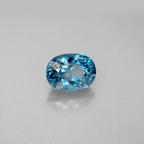 1.91캐럿 천연 런던 블루 토파즈, 타원형 컷, 7.8×5.8 mm, VVS-VS
