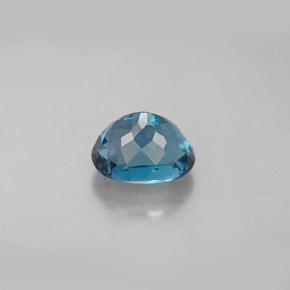 1.91캐럿 천연 런던 블루 토파즈, 타원형 컷, 7.8×5.8 mm, VVS-VS