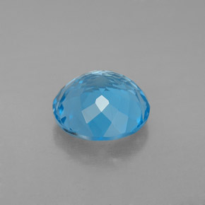 3.40캐럿 천연 스위스 블루 토파즈, 라운드 컷, 9.03 mm, VVS-VS