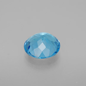 2.98캐럿 천연 스위스 블루 토파즈, 라운드 컷, 9.13 mm, VS